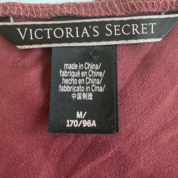Victoria's Secret Camisole Womens M Burgundy Cropped Lace‎ Trim Satin Y2K 90s - Picture 7 of 10
